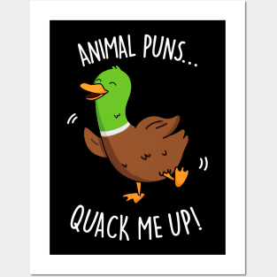 Animal Puns Quack Me Up Cute Duck Pun Posters and Art